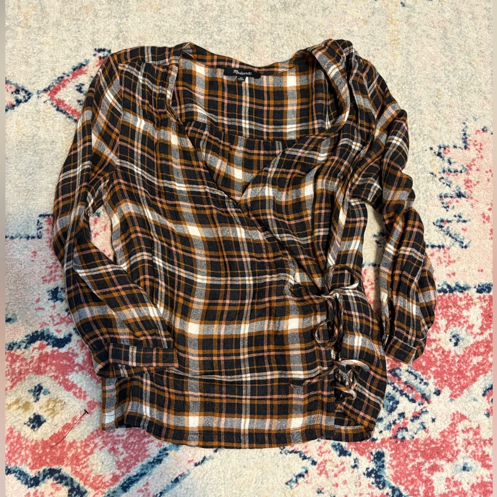 Madewell Checkered Flannel Shirt in Black and Brown